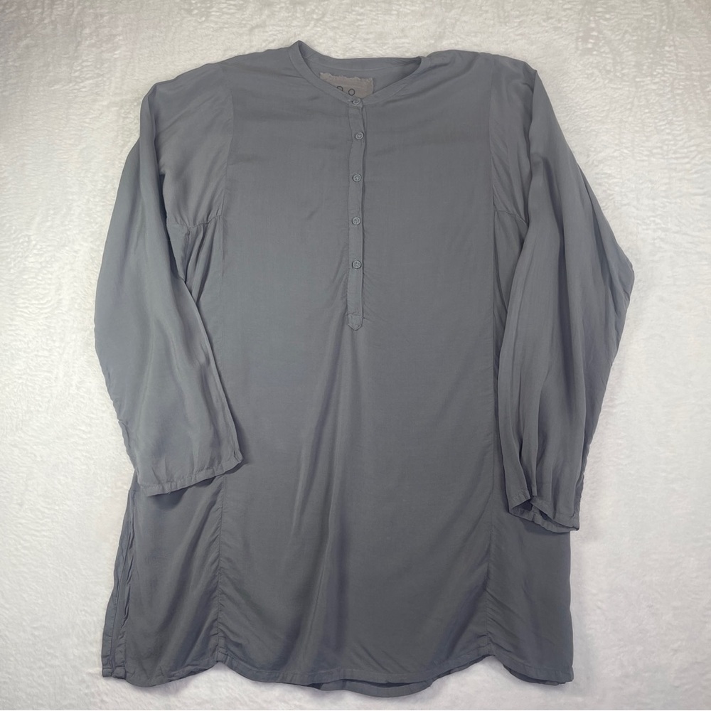 Pete & Greta Johnny Was Lightweight Gray Henley Tunic Top Women's Medium